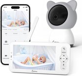 Kolvy® Babyfoon Pro - Intelligente Baby Monitor - Babyfoon met Camera en App - 1080p - Nachtzicht - Tweeweg Audio - Inclusief Slaapliedjes