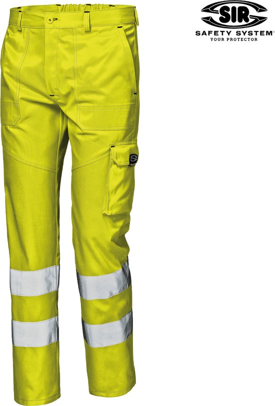 SIR SAFETY MISTRAL Hi-Vis Yellow Werkbroek - Reflecterende Werkbroek met Multifunctionele Praktische Zakken