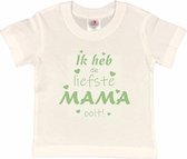 T-shirt Enfants "J'ai la maman la plus douce de tous les temps !" fête des mères | manche courte | Wit/ Vert Sage (vert sauge) | taille 86/92