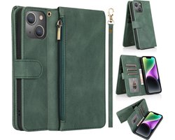 Hoesje geschikt voor Samsung Galaxy A54 5G - Bookcase - Pasjeshouder - Portemonnee - Rits - Kunstleer - Groen