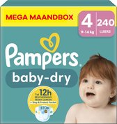 Pampers - Baby Dry - Maat 4 - Mega Maandbox - 240 stuks - 9/14 KG