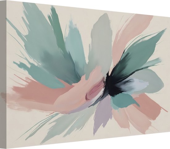 Explosie van pastelkleuren abstract schilderijen - Abstract expressionisme wanddecoratie - Schilderijen canvas Moderne kunst - Muurdecoratie landelijk - Canvas keuken - Muur kunst 70x50 cm