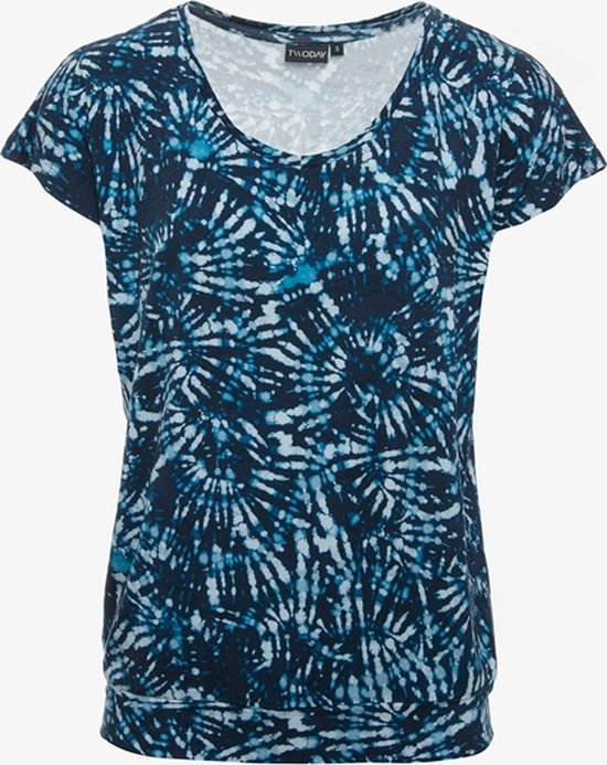 TwoDay dames T-shirt met print blauw - Maat 3XL