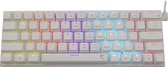 White Shark compacte gaming keyboard Wakizashi - wit - mechanisch blauwe switch - RGB