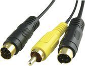 Deltaco MM-33B Video Kabel - 7-pins Male - S-Video male - DIN Plug - RCA Tulp Male - 5m