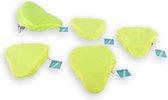 Set van 5 Zadelhoezen voor Fiets - Groen Neon - Polyester - Met Reflecterende Strepen - Waterdicht - 22cm x 8cm x 4cm