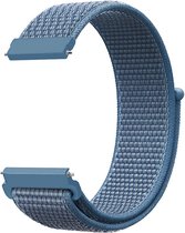 Nylon klittenband smartwatchband - 20mm - Oceaan blauw - Horlogebandje voor Samsung Galaxy Watch 42mm / Active / Active2 40 & 44mm / Galaxy Watch 3 41mm / Galaxy Watch 4 - Classic / Galaxy Watch 5 - Pro / Galaxy Watch 6 - Classic / Gear Sport