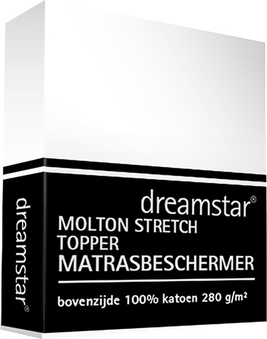Dreamstar Hoeslaken Topper Molton Stretch de Luxe 280 gr 180x210 t/m 200x220