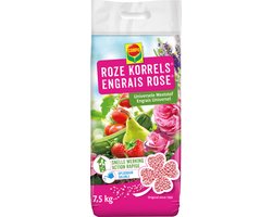 COMPO Roze Korrels® - rijke en snelwerkende meststof - voor alle tuin-, balkon-, terras- en kamerplanten - zak 7,5 kg