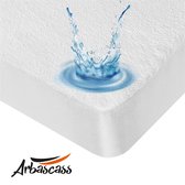 Arbascass - Matrasbeschermers - Waterdichte Matrasbeschermer 180X210 cm - Hoeslakenbadstof Matrasbeschermhoezen - Ademend - Antibacteriëel - Incontinentie Matrasbeschermer - Rondom Elastiek - Matrashoogte tot 30 cm - Wit