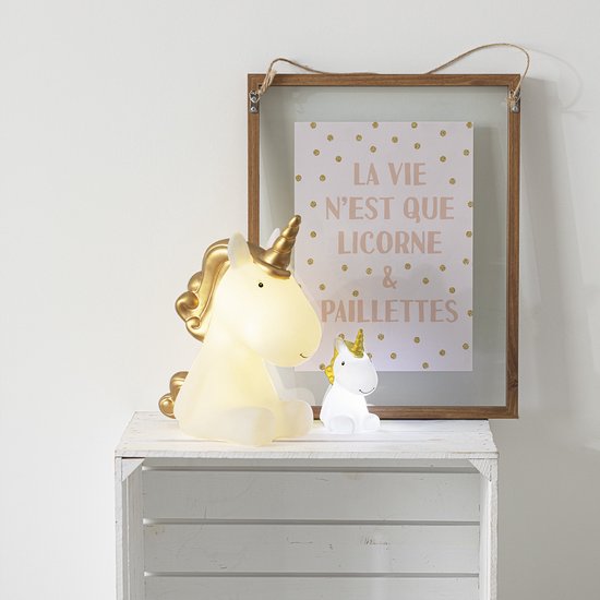 Atmosphera Nachtlampje LED - Unicorn XL - goud - kunststof - 27 x 15 x 30 cm - kinderkamer van Atmosphera — afbeelding 3