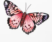 Anna's Collection Décoration murale papillon - rouge - 45 x 28 cm - métal - décoration murale/clôture - extérieur - statues d'animaux de jardin