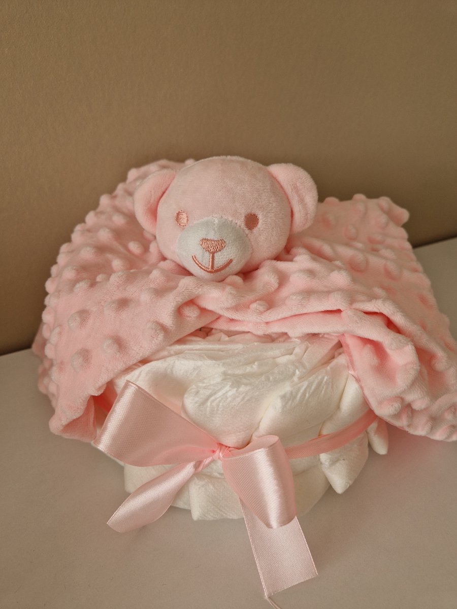 Goedkoopste Luiertaart small Knuffeldoekje meisje - babyshower - kraamcadeau