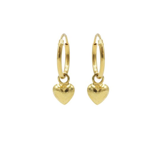 Karma Oorringen Hoops 3d Heart | Goud