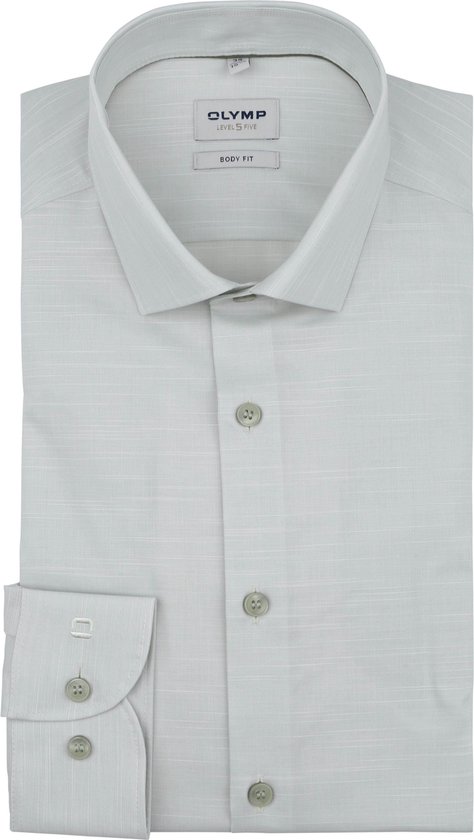OLYMP - Chemise Level 5 Vert Clair - Homme - Taille 42 - Coupe Slim