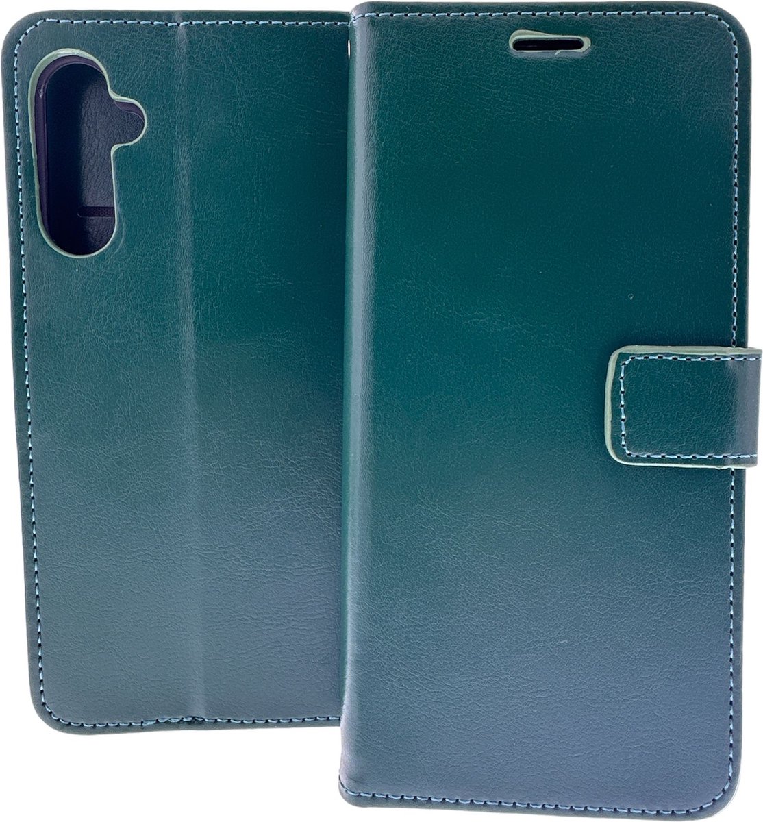 Bookcase Groen Geschikt voor Samsung Galaxy A15 - portemonnee hoesje - ZT Accessoires