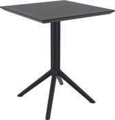 Table pliante CLP Sky - Table pliable - Ronde ou carrée - Table de jardin - Pour intérieur et extérieur - Résistante aux UV - Carré noir résistant aux intempéries
