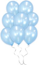 LUQ - Luxe Metallic Licht Blauwe Helium Ballonnen - 25 stuks - Verjaardag Versiering - Decoratie - Latex Ballon Blauw