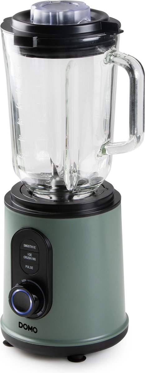 DOMO DO734BL - Blend & Balance blender met glazen kan van 15 L en beker - 800 W - groen
