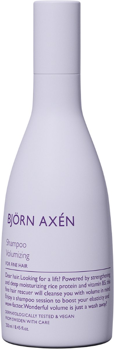 Björn Axén Volumizing Shampoo 250 ml – Volume Shampoo Voor Fijn & Futloos Haar - Met Rijstproteïne & Provitamine  B5 – Reinigend, Hydrateert & Geeft Direct Body, Luchtig Volume & Glans – Vegan & Dermatologisch Getest