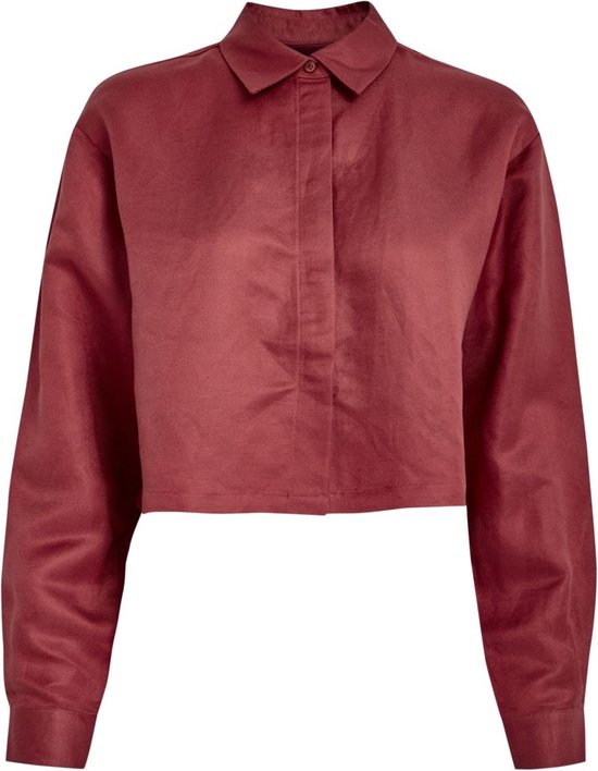 Minus Auguste Cropped Linen Shirt Barn Red