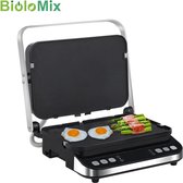 Appareil Grill X-Qlusive - Grill contact - Grill Panini - 2000Watt - 180 °C - Grille-pain - Plaques Amovibles/Réversibles
