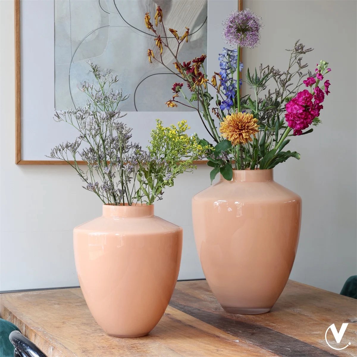 Vase The World Vaas Tugela S | Small | Pastel Peach - Zacht Oranje | Ø24,5 x H29 cm
