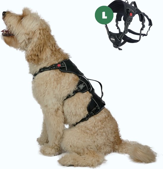 Mister Mill Anti-Ontsnappingstuig Hond – Veiligheidstuigje – Hondentuig – Maat L - Gemaakt van Gerecycled Polyester en Nylon