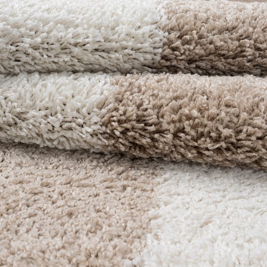 Tapijtenloods Milano Gala Hoogpolig Vloerkleed Modern Beige Creme- 160x230 CM
