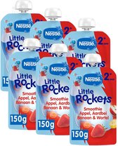 Nestlé Little Rockets Smoothie Fraise Pomme Banane Carotte - Collations Nourriture pour bébé 2+ ans - 6x150g