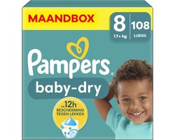 Pampers - Baby Dry - Maat 8 - Maandbox - 108 luiers - 17+ KG