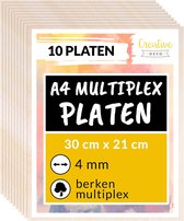 Creative Deco A4 Multiplex 4mm – 300x210mm – 10 st., Baltische Berkenhout