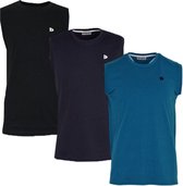 3-Pack Donnay T-shirt zonder mouw (589100) - Sportshirt - Heren - Black/Navy/Petrol (551) - maat 4XL