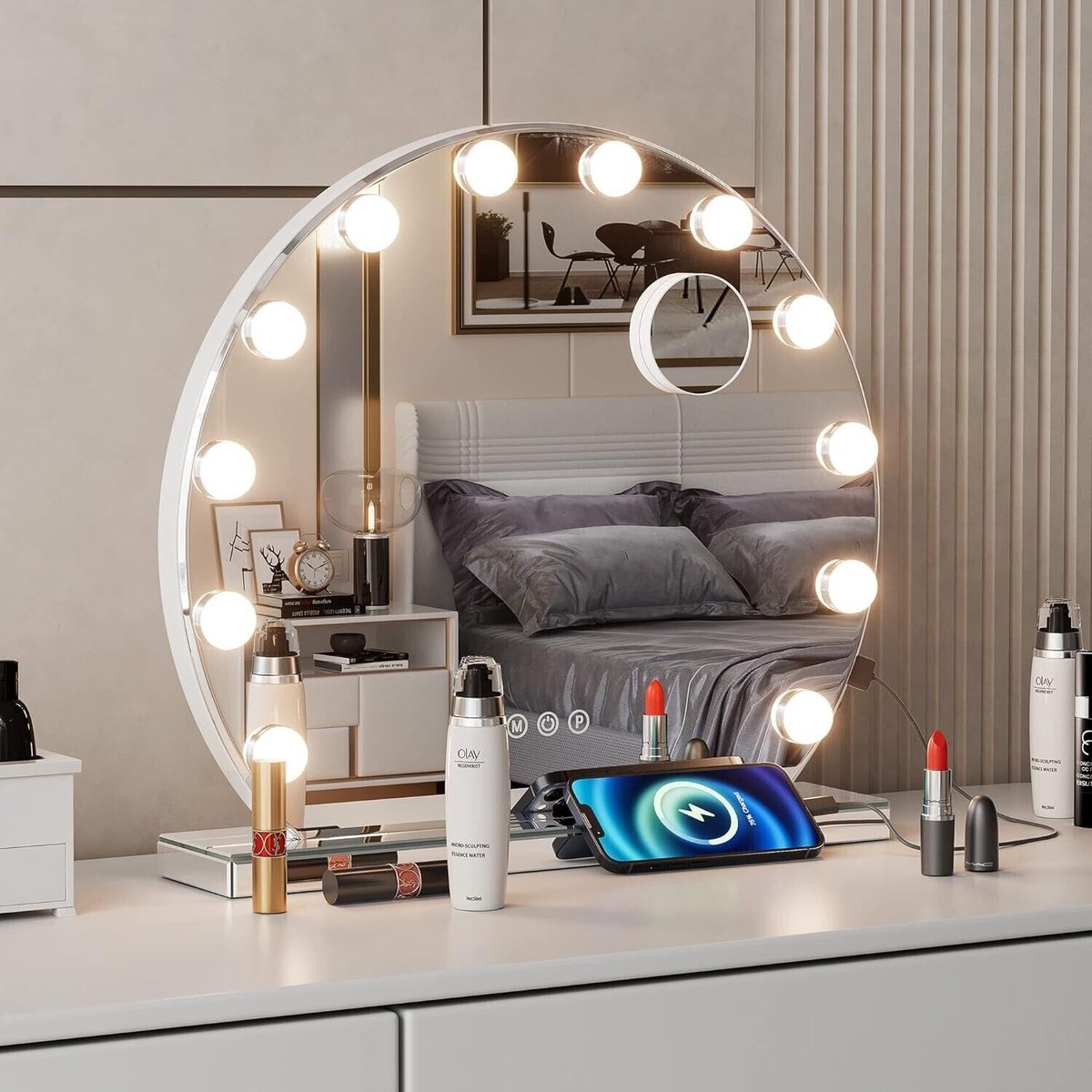 Hollywood make-upspiegel met 12 LED-spiegellicht make-upspiegel