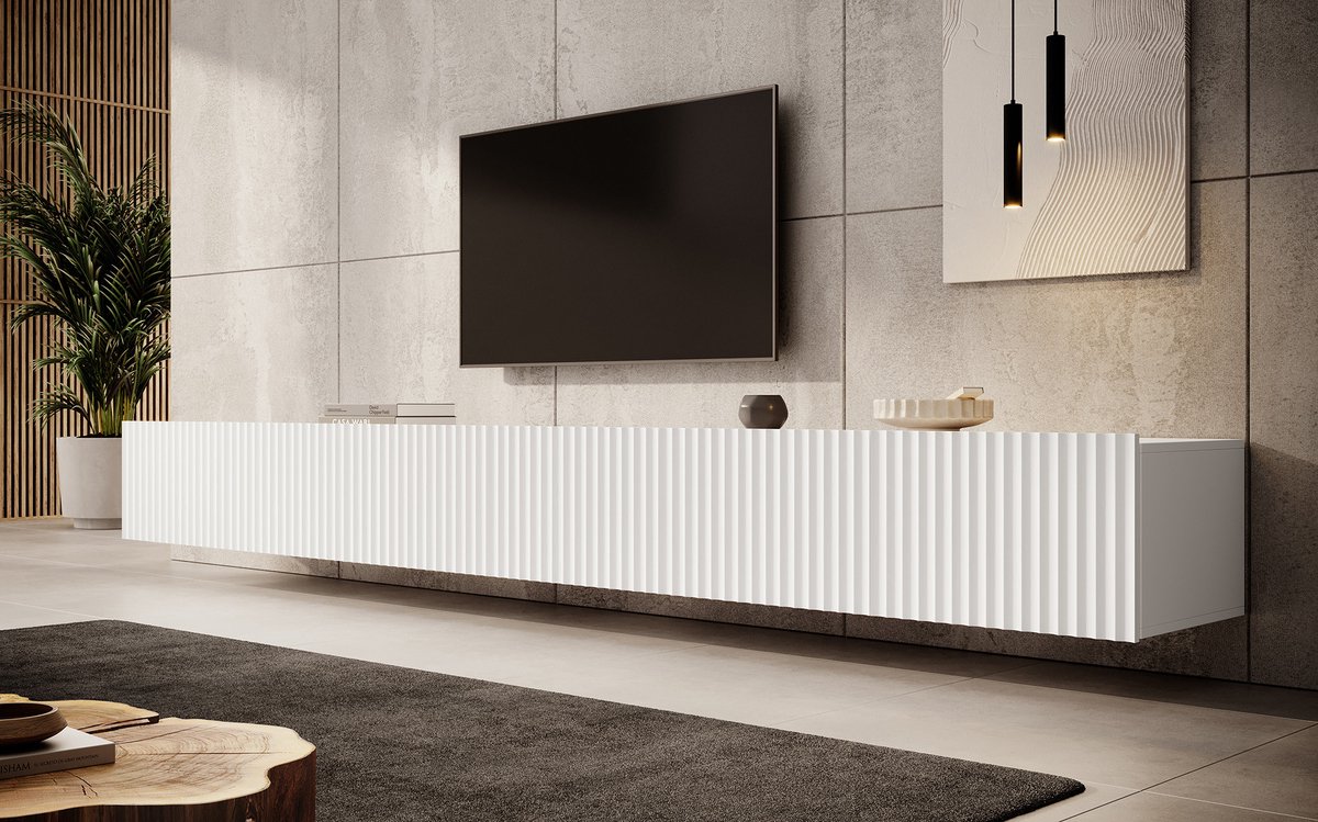 MEUBELLA TV-Meubel Pepinos - Wit - 300 cm