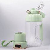 Portable Blender Wit, Blend&GO [Sterkte motor] [1,5 L] [Draagbare blender] [Smoothie maker] [10 mesjes] [Draadloos] [Blender to go] [Wit/Groen] [Mini Blender]