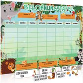 Luigi's Groot Safari-dieren-beloningsbord voor kinderen: moedigt goed gedrag aan en kan worden aangepast met een selectie magneten en whiteboardmarkeringen