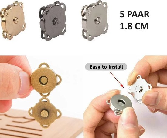 Foto: 5 paar magnetische drukknopen i magneetsluitingen i magnetische vervangende knoop voor kleding tassen etc i magnetische sluitingen i 1 8 cm i zilver