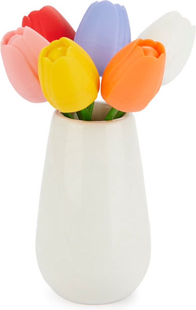 Balvi Snackvorkjes Tulp Cocktailprikker set van 6 verschillende kleuren