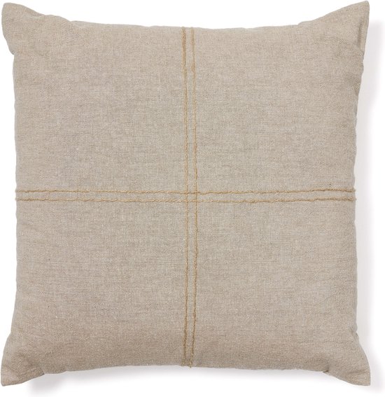 Kave Home - Kussenhoes Sulken van beige katoen met een beige stiksel 45 x 45 cm