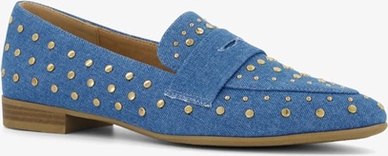 Blue Box dames loafers denim met studs - Blauw - Maat 37