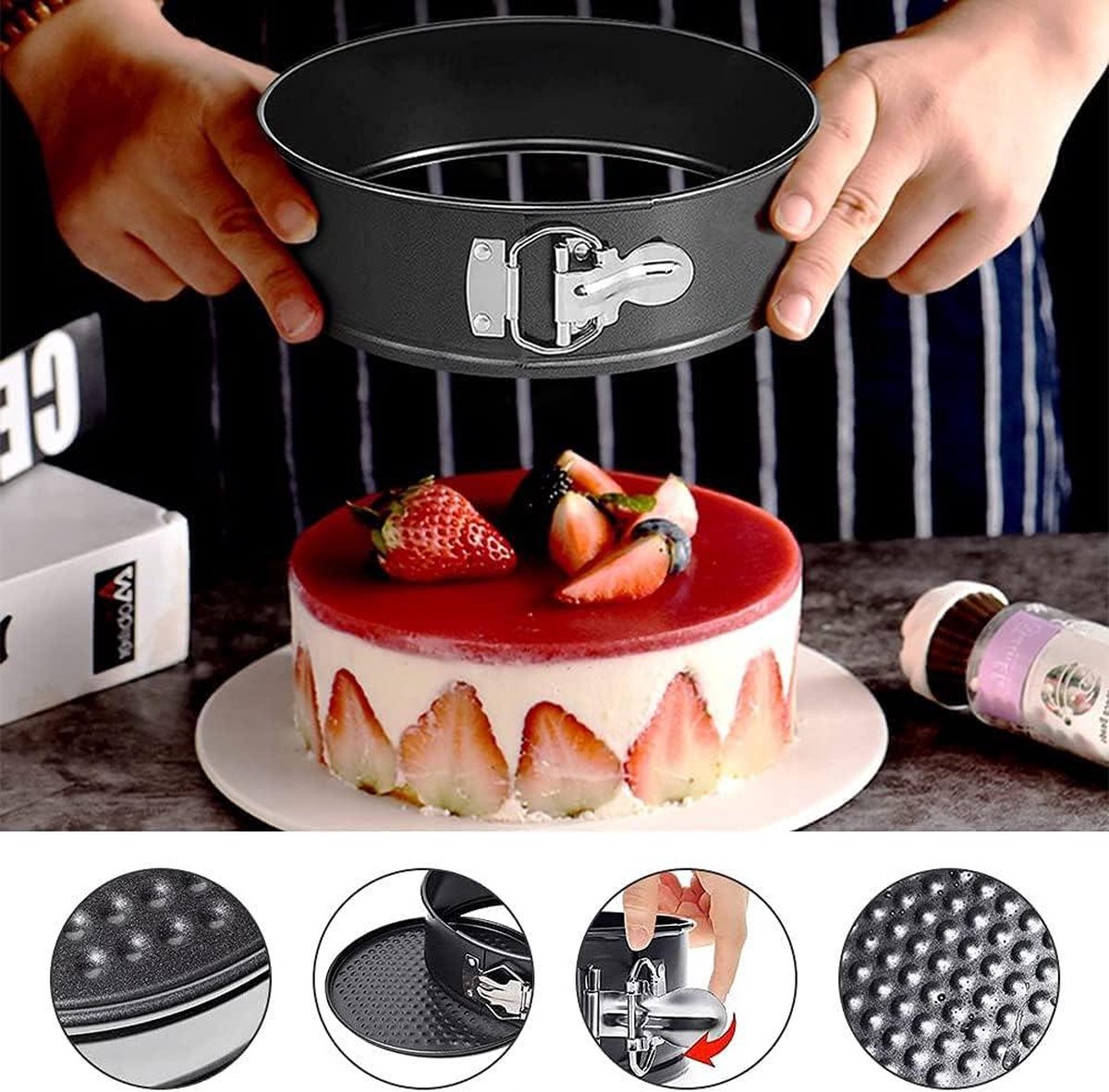 Lot De 4 Moules à Gâteau Ronds En Aluminium - Antiadhésifs, Lavables Au Lave-vaisselle - Pour Pâtisseries Maison