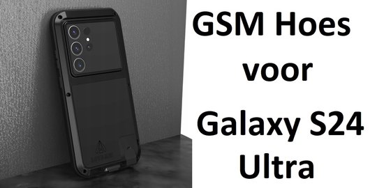 Case voor Galaxy S24 Ultra gepantserd - Samsung Galaxy S24 Ultra gepantserd Hoes - Love Mei - Extreme Protection - Zwart - GSM Hoes - Telefoonhoes Voor Samsung Galaxy S24 Ultra - Waterbestendig - Stofdicht - Sneeuwbestendig - Schokbestendig tot 1,8m