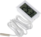 Koelkastthermometer met digitale LCD-thermometer - Waterdichte sonde - Vriezer Aquarium Thermohygrometer - 4 stuks (2 zwart, 2 wit)