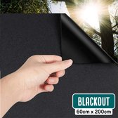 Homewell Verduisteringsdoek 60x200cm - Raamfolie Verduisterend - Blackout - Anti Inkijk, Isolerend en Zonwerend - Herbruikbaar - Statisch – Zwart