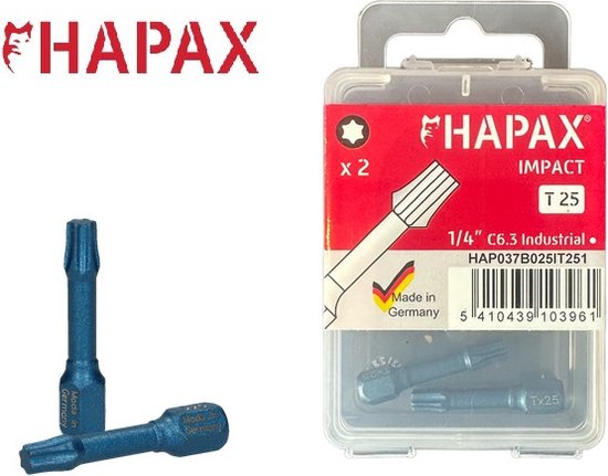 HAPAX - Impact schroefbit 1/4" Tx 25 - 2 stuks