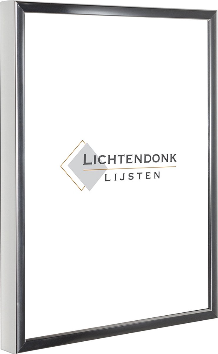 Lichtendonk Aluminium Wissellijst 40 x 40 Glans Zilver - Helder Glas - Salerno Chrome Zilver