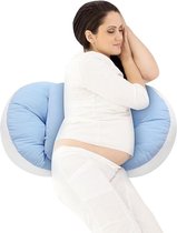 SHOP YOLO-zwangerschapskussens-zijslapers- zwangerschaps ondersteun kussen-verstelbaar bedwigkussen- taille slaapkussen-blauw