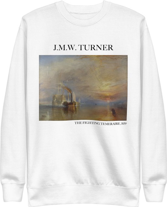 J.M.W. Turner 'De Vechtende Temeraire' ("The Fighting Temeraire") Beroemd Schilderij Sweatshirt | Unisex Premium Sweatshirt | Wit | XL