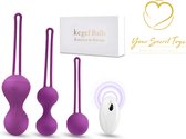 Luxe Kegelbal Set – Vibrerend Met Afstandsbediening - Vaginale Kegelbal Set - 3 Stuks - 3 Verschillende Gewichten - Vrouwelijke Bekkenbodemtrainer - Vaginale Verstrakkingstraining - Postpartum Herstel - Medische Siliconen